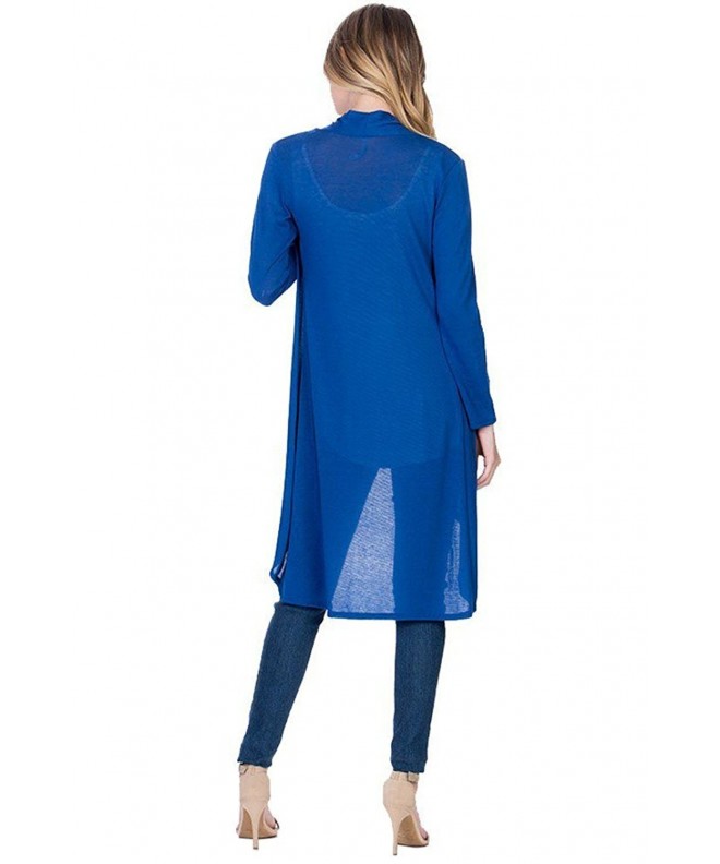 Solid Essential Long Cascading Cardigan (S-3XL) - Royal Blue - C112I3INT55