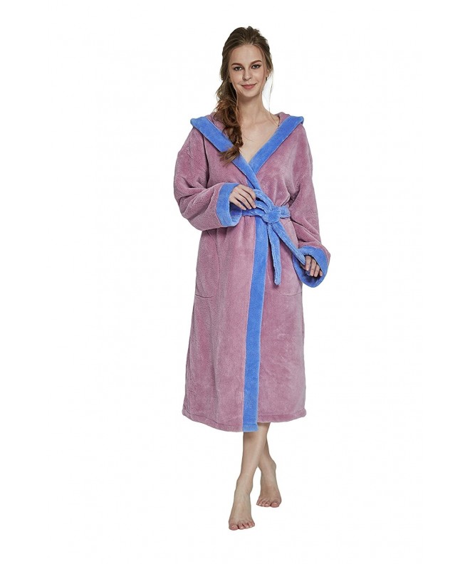 Hat Herringbone Women's Bathrobe - Lilac/Blue Soft Spa Kimono Shawl ...