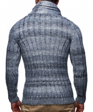 Men's Knitted Pullover With Turtleneck Collar Size 3XL- Grey - CX186GXC65Z