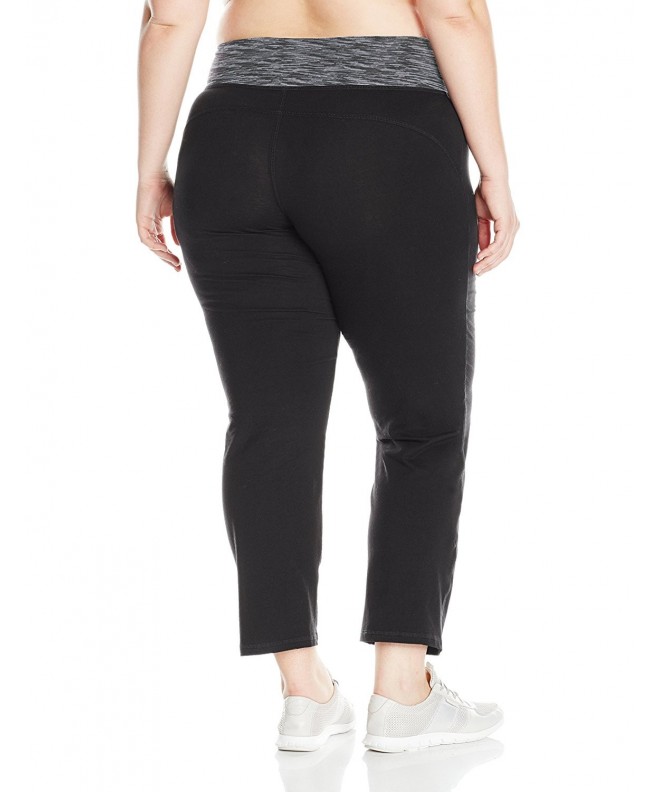 Women's Plus Size Relaxed Fit Yoga Pant - Black/Charcoal Space Dye ...