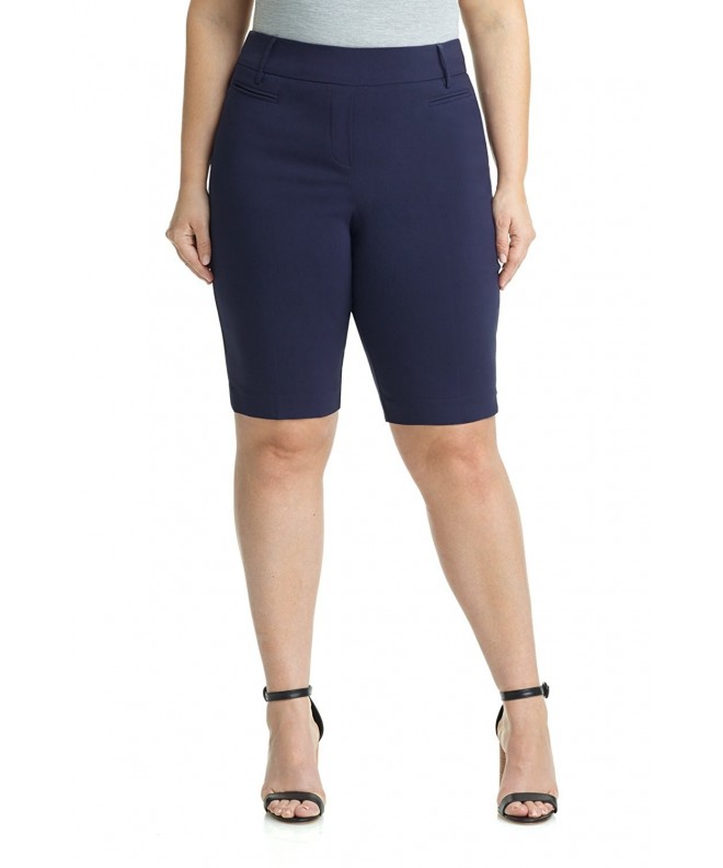 Women's Ease in to Comfort Curvy Fit Plus Size Modern City Short - Navy ...