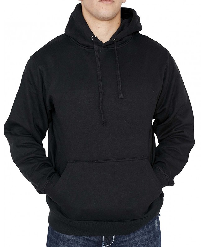 Men's Hooded Sweatshirt - Soft Light Fleece Pullover Hoodie - Black ...
