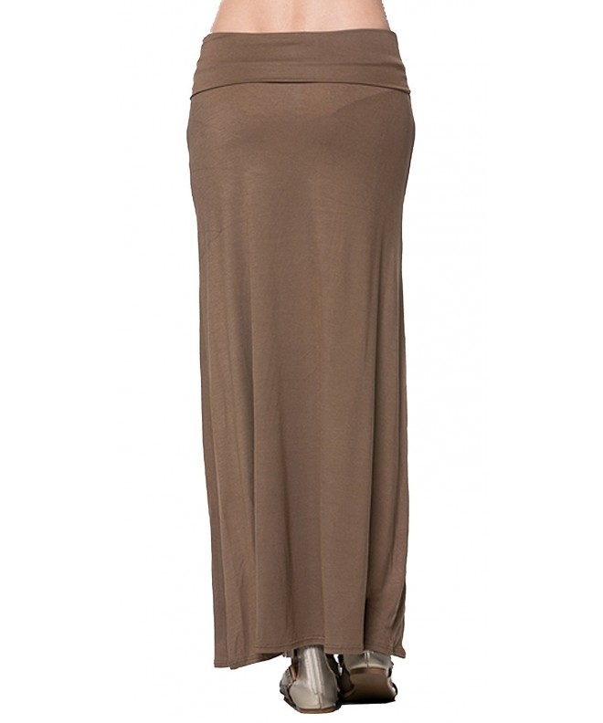 Women'S Rayon Span Maxi Skirt-Solid- Coffee - CM1211PUKJP