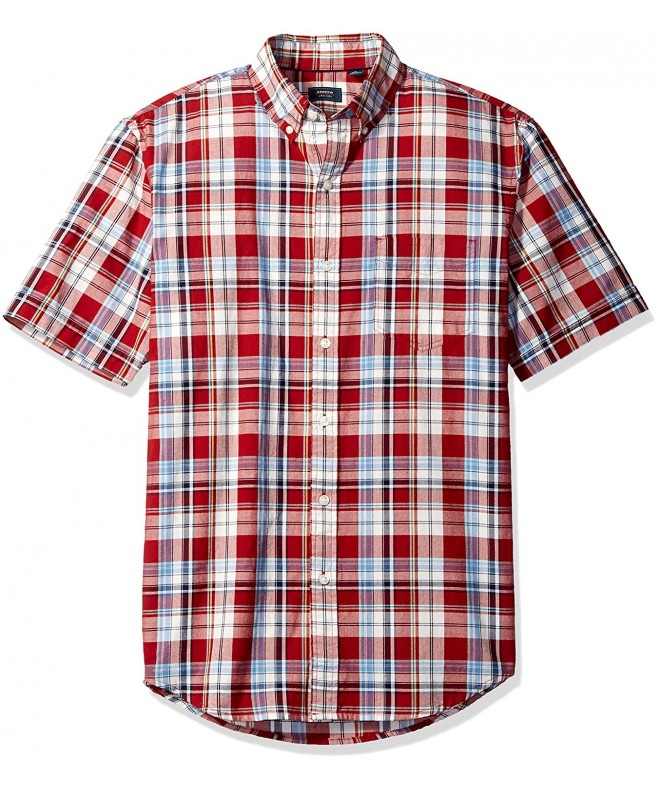Men's Short Sleeve Madras Shirt - Sundried Tomato - C512NZYIREF