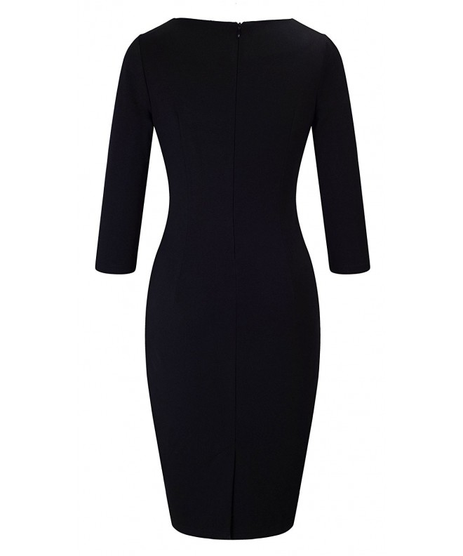 Women's Elegant Chic Formal 3/4 Sleeve Sheath Business Career Dress ...