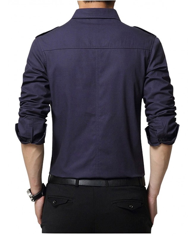 Men's Casual Slim Fit Shirt Cotton Long Sleeve Button Down Dress Shirt ...