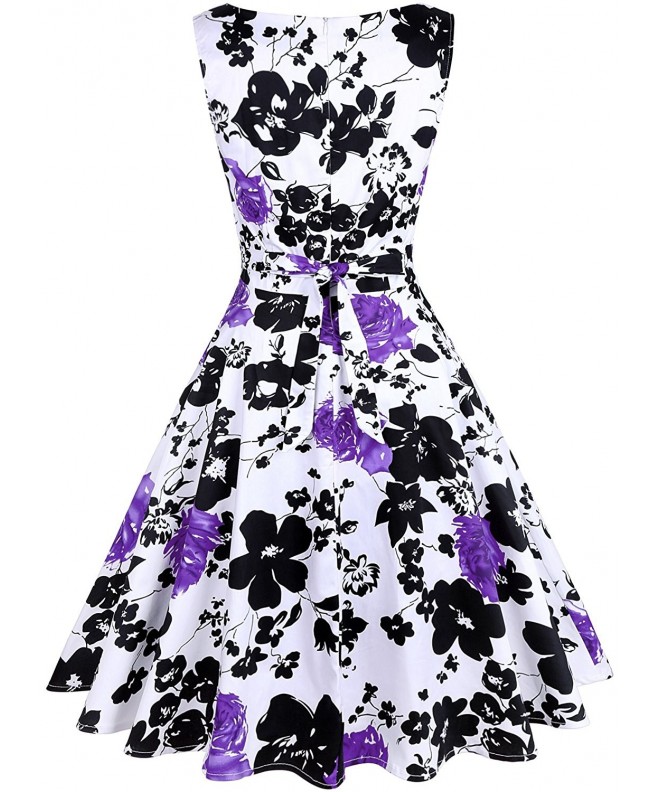 Sleeveless Cocktail Dressing XX Large - White+purple Floral - CR12J5JVCD7