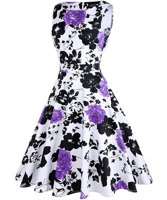 Sleeveless Cocktail Dressing XX Large - White+purple Floral - CR12J5JVCD7