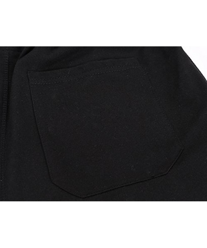 Mens Casual Cotton Elastic Gym Jogger Shorts - Black - CM1806EX78K
