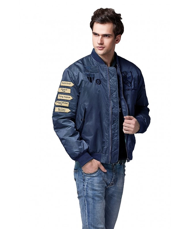 Neo-wows Men's Windbreaker Fitted Bomber Flight Jacket with embroidery ...