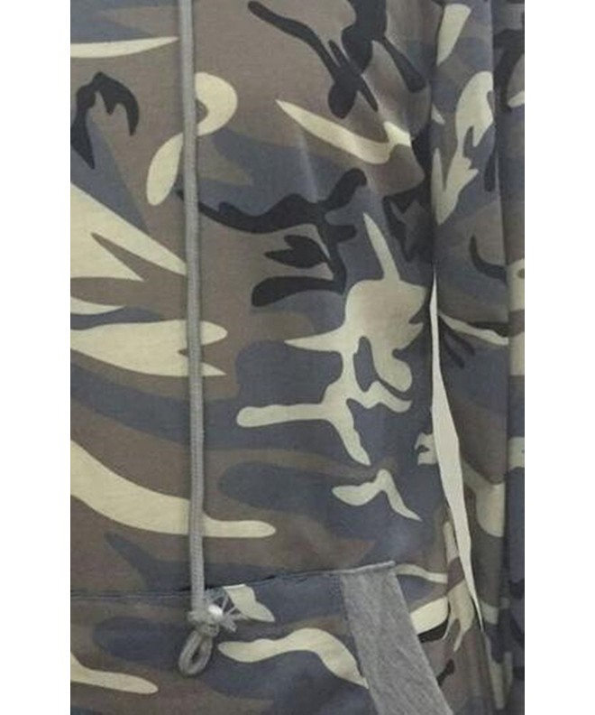 Womens Long Sleeve Soft Pocket Hoodies Camouflage Print Pullover Hooded Sweatshirt Camouflage 9205