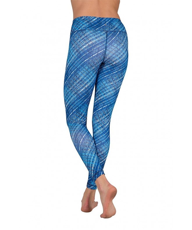 Performance Activewear - Printed Yoga Leggings - Moire Black Aqua ...