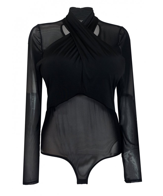 Plus Size Lace Bodysuit - Black 1772 - C1184QYO7N0