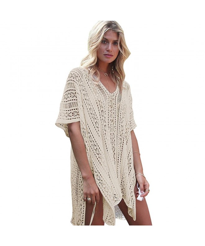 Women's Bathing Suit Tunic Cover Up Beach Bikini Swimsuit Crochet Dress ...