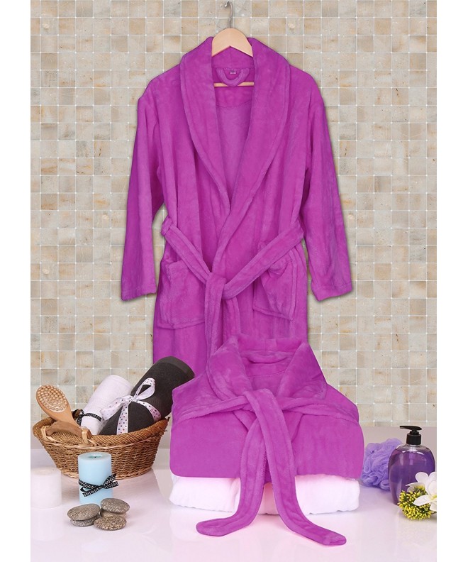 Women S Fleece Bathrobe Shawl Collar Ultra Soft Spa Robe Comfortable
