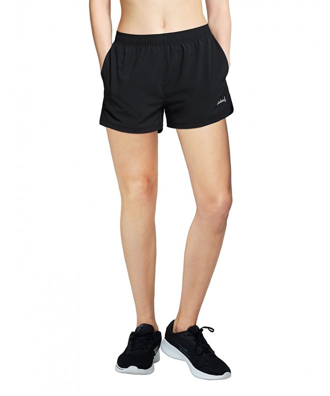 Women's Woven Running Shorts With Pockets - 3 Inch Inseam（black ...
