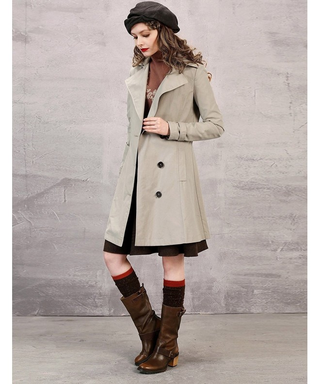 Women's Fashion Slim Long Sleeve Trenchcoat With Pockets and Sashes ...